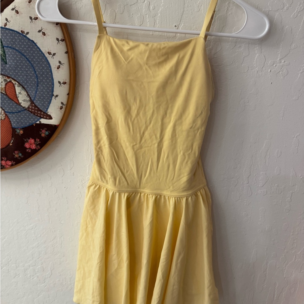 Aerie OFFLINE Real Me Apron Mini Dress Yellow NWT FLAW - Picture 4 of 7